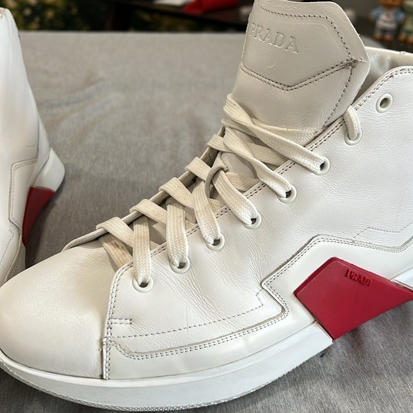 PRADA LINEA ROSSA HIGH TOP SNEAKERS 👟 Made in ITALY 🇮🇹 - Picture 5 of 17